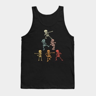 Retro Dancing Skeletons Cool Christmas Tree Dance Pose Tank Top